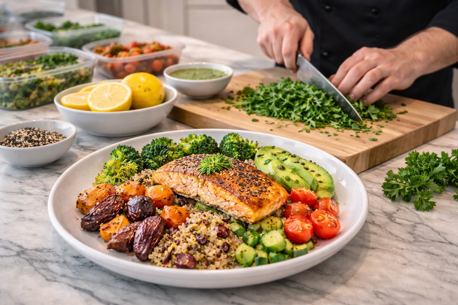 Performance meal design and in-home execution service